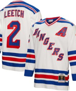 Brian Leetch New York Rangers Mitchell amp Ness Alternate Captain Patch 199394 Blue Line Player Jersey  White