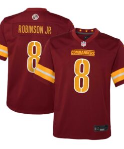Brian Robinson Jr. Washington Commanders  Youth Game Jersey  Burgundy 1