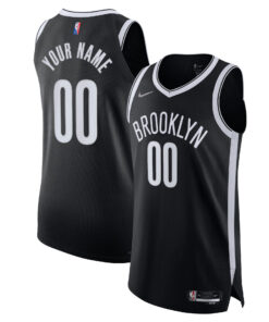 Brooklyn Nets 202122 Diamond Authentic Custom Jersey - Icon Edition - Black