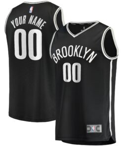 Brooklyn Nets Fanatics Fast Break Custom Replica Jersey Black - Icon Edition