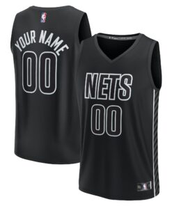 Brooklyn Nets Fanatics Youth Fast Break Replica Custom Jersey - Statement Edition - Black