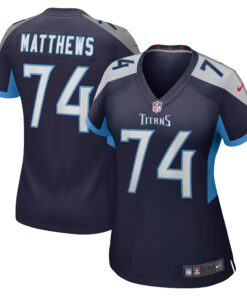 Bruce Matthews Tennessee Titans  Women_s Retired Player Jersey  Navy