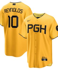 Bryan Reynolds Pittsburgh PiratesCity Connect Replica Player Jersey  Gold