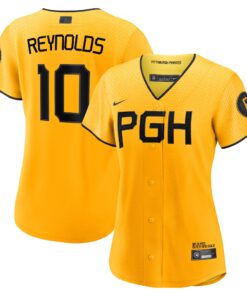 Bryan Reynolds Pittsburgh PiratesWomen_s City Connect Replica Player Jersey  Gold