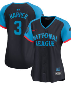 Bryce Harper National LeagueWomen_s 2024 MLB AllStar Game Limited Player Jersey  Navy