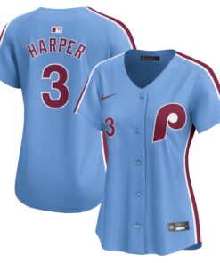 Bryce Harper Philadelphia PhilliesWomen_s Alternate Limited Player Jerseynbspâ€“ Light Blue