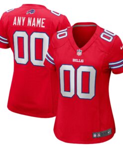 Buffalo Bills  Women_s Alternate Custom Game Jersey  Red
