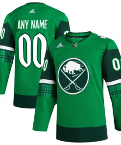  Buffalo Sabres St. Patrick_s Day Authentic Custom Jersey  Kelly Green