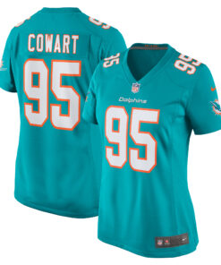Byron Cowart Miami Dolphins  Women_s  Game Jersey   Aqua