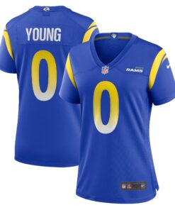 Byron Young Los Angeles Rams  Women_s Home Game Jersey  Royal