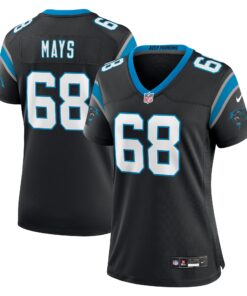 Cade Mays Carolina Panthers  Women_s Team Game Jersey   Black