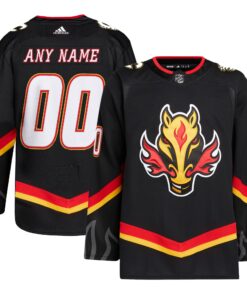  Calgary Flames  Alternate  Primegreen Authentic Custom Jersey  Black