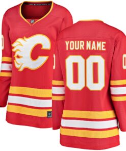 Calgary Flames Fanatics Women_s Home Breakaway Custom Jersey  Red