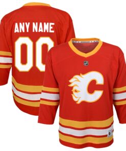 Calgary Flames Youth Home Replica Custom Jersey  Red