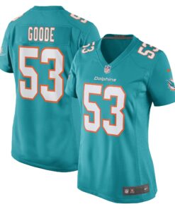 Cameron Goode Miami Dolphins  Women_s Game Player Jersey  Aqua