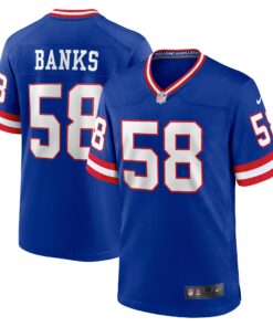 Carl Banks New York Giants  Classic Retired Player Game Jersey  Royal