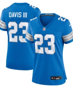 Carlton Davis III Detroit Lions  Women_s Game Jersey   Blue