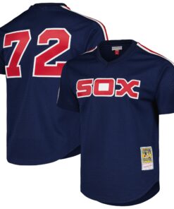 Carlton Fisk Chicago White Sox Mitchell amp Ness 1983 Cooperstown Collection Mesh Batting Practice Jersey  Navy