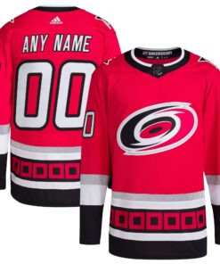  Carolina Hurricanes   25th Anniversary Primegreen Authentic Custom Jersey  Red