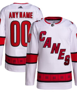  Carolina Hurricanes  Away  Primegreen Authentic Custom Jersey  White
