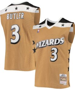 Caron Butler Washington Wizards Mitchell &amp Ness 200102 Hardwood Classics Swingman Jersey - Gold