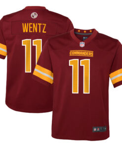 Carson Wentz Washington Commanders  Youth Game Jersey  Burgundy 1