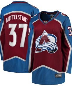 Casey Mittelstadt Colorado Avalanche Fanatics Women_s Home Breakaway Player Jersey  Burgundy