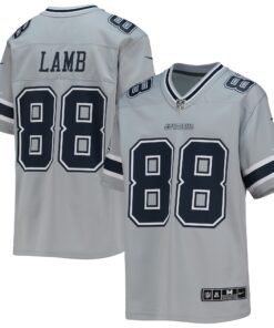 CeeDee Lamb Dallas Cowboys  Youth Inverted Team Game Jersey  Silver