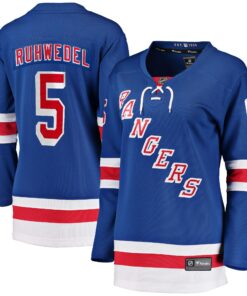 Chad Ruhwedel New York Rangers Fanatics Women_s Home Breakaway Player Jersey  Blue