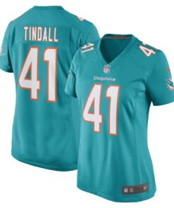 Channing Tindall Miami Dolphins  Women_s Game Player Jersey  Aqua
