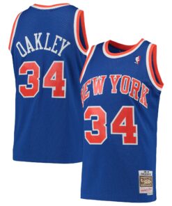 Charles Oakley New York Knicks Mitchell &amp Ness Hardwood Classics Swingman Jersey - Blue