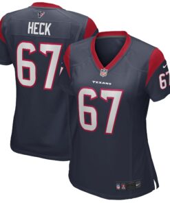 Charlie Heck Houston Texans  Women_s Game Jersey  Navy