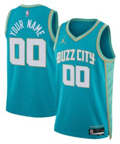  Charlotte Hornets Jordan Brand Unisex 202324 Custom Swingman Jersey - Teal - City Edition