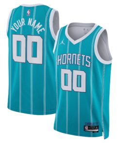 Charlotte Hornets Jordan Brand Unisex Swingman Custom Jersey Teal - Icon Edition