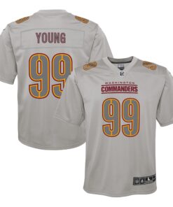 Chase Young Washington Commanders  Youth Atmosphere Fashion Game Jersey  Gray