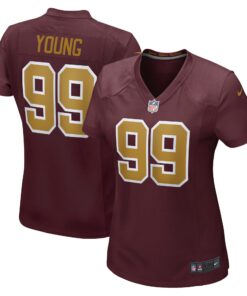 Chase Young Washington Football Team  Women_s Alternate Game Jersey  Burgundy