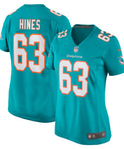 Chasen Hines Miami Dolphins  Women_s Team Game Jersey   Aqua