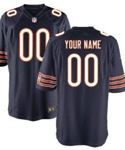 Chicago Bears  Youth Custom Game Jersey  Navy