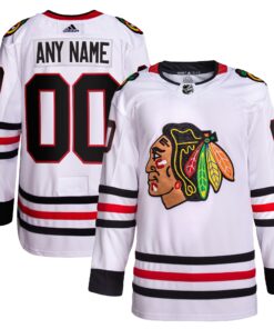  Chicago Blackhawks  Away  Primegreen Authentic Custom Jersey  White