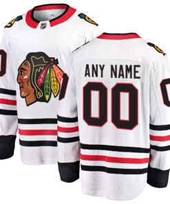 Chicago Blackhawks Fanatics Away Breakaway Custom Jersey  White