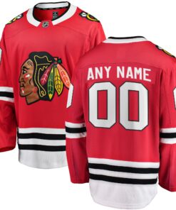 Chicago Blackhawks Fanatics Home Breakaway Custom Jersey  Red