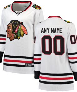 Chicago Blackhawks Fanatics Women_s Away Breakaway Custom Jersey  White
