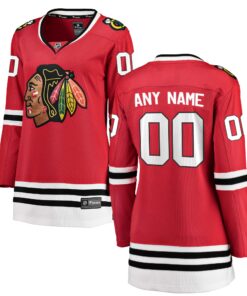 Chicago Blackhawks Fanatics Women_s Home Breakaway Custom Jersey  Red