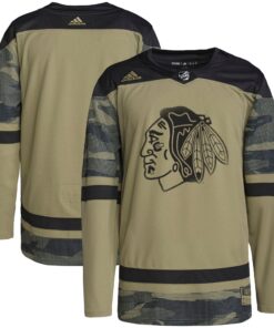 Chicago Blackhawks Military Appreciation Team Authentic Practice Jersey  Camo