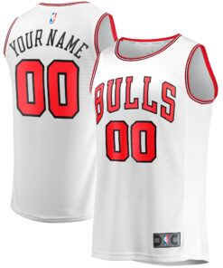  Chicago Bulls Fanatics Youth Fast Break Replica Custom Jersey - Association Edition - White