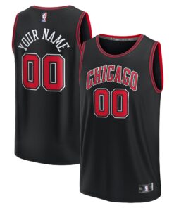 Chicago Bulls Fanatics Youth Fast Break Replica Custom Jersey - Statement Edition - Black