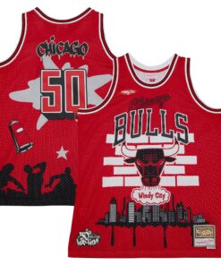 Chicago Bulls Mitchell &amp Ness x Tats Cru Hardwood Classics Fashion Jersey - Red