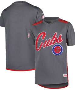 Chicago Cubs Stitches Youth Team VNeck Jersey  Charcoal