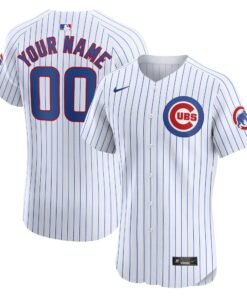 Chicago CubsHome Elite Custom Jersey  White