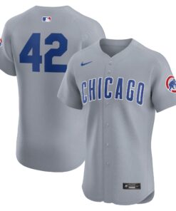 Chicago CubsRoad 2024 Jackie Robinson Day Elite Jersey  Gray